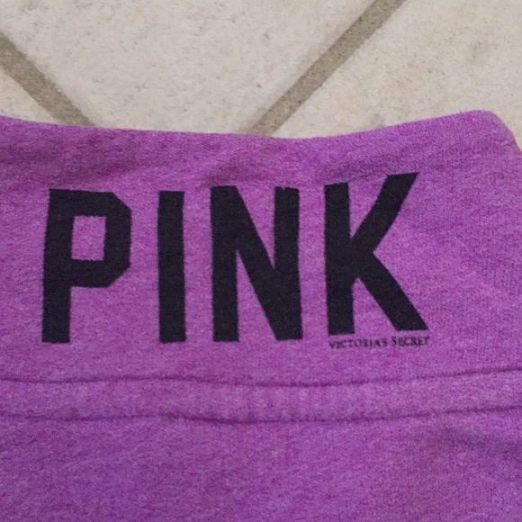 Purple Zip-Up Crewneck PINK Sweater - Picture 5 of 6